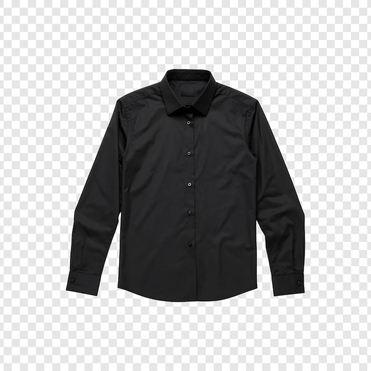 PSD classic black long sleeve shirt menswear fashion apparel cuff look view dark