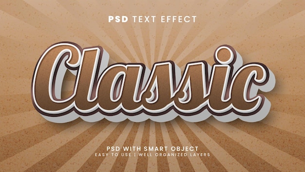 classic editable text effect with vintage and retro text style