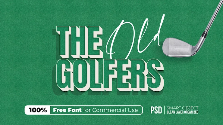 PSD classic golf club editable text effect