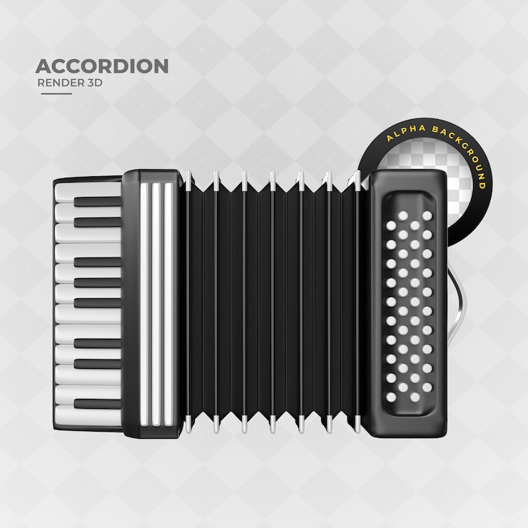 PSD classico stile fisarmonica cartone animato in legno 3d rendering