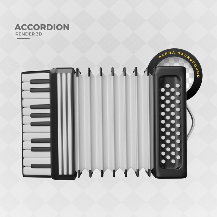 PSD classico stile fisarmonica cartone animato in legno 3d rendering