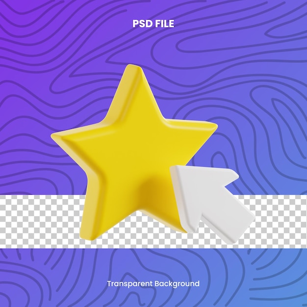 PSD classificação clique em ilustração de ícone de renderização 3d arquivo psd feedback de fundo transparente