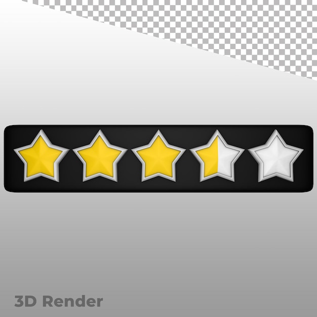 Classificação por estrelas de renderização 3d