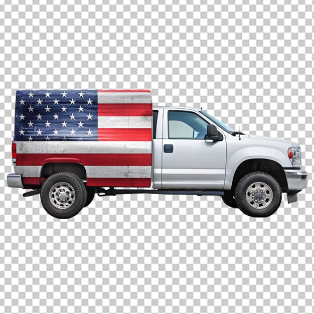 PSD classique camion à drapeau américain png