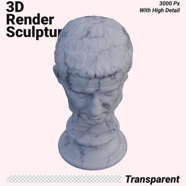 PSD claudius-statue 3d rendert isoliert perfekt für ihr design