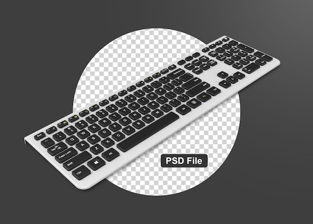 PSD clavier d'ordinateur moderne isolé sur fond transparent