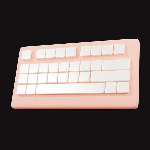 PSD un clavier rose avec des touches blanches qui dit 