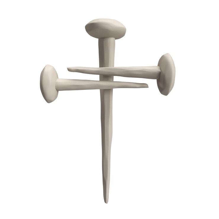 PSD clavos 3d de jesucristo en forma de cruz icono de pascua que representa el símbolo cristiano perdón y amor de dios ilustración aislado fondo png transparente
