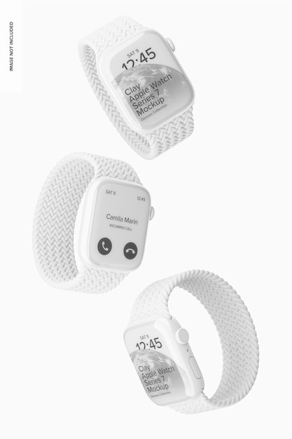 Clay Apple Watch Series 7 45 mm, schwebend