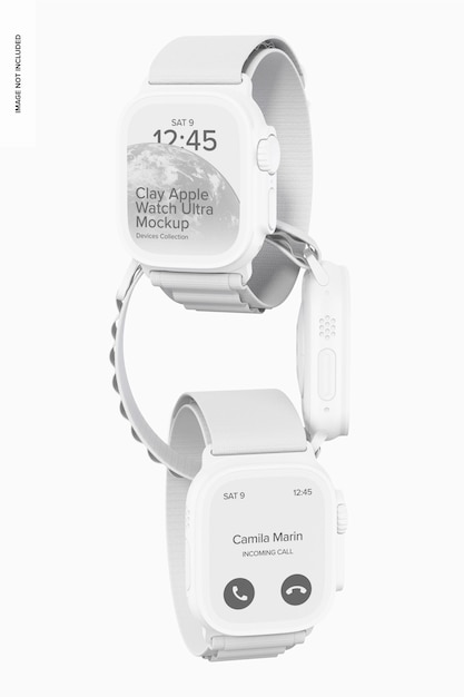 Clay Apple Watch Ultra 49mm Set Mockup