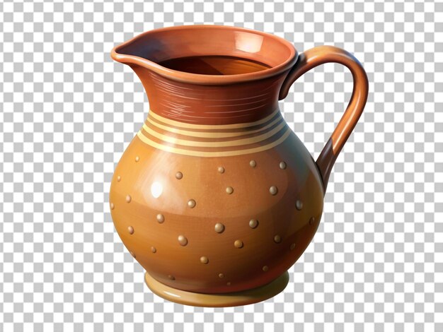 PSD clay craft pitcher ceramic jug in retro style