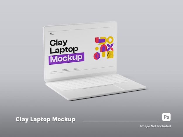 Clay laptop mockup detailaufnahme