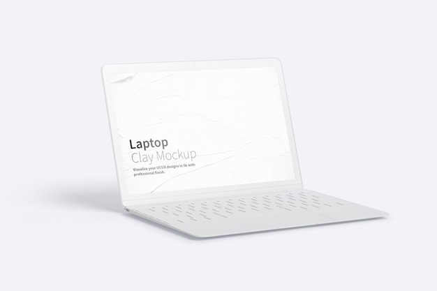 Clay Laptop Mockup, linke Ansicht