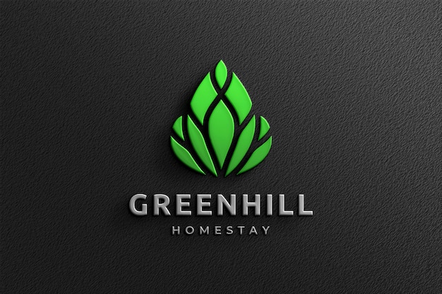 Clean 3D Company Glossy Logo Mockup