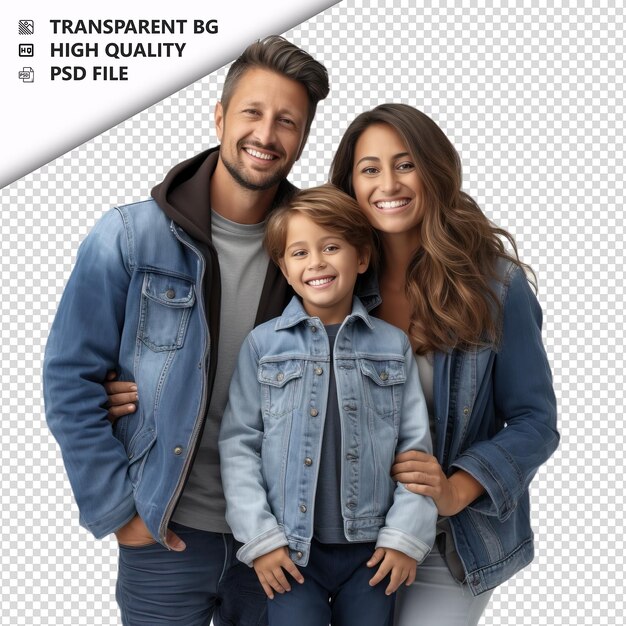 PSD clean american family estilo ultra-realista com fundo branco