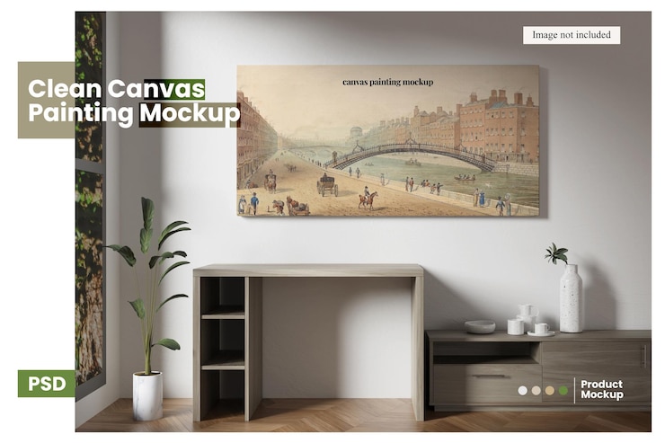 PSD clean canvas painting mockup para mostrar o seu projeto aos clientes