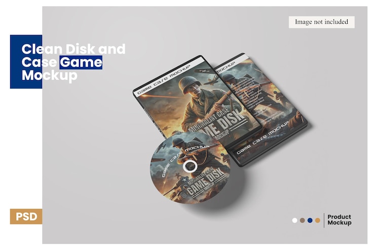 PSD clean disk y case game mockup para mostrar su diseño a los clientes