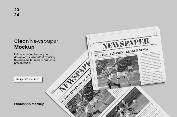 PSD clean newspaper mockup per mostrare il tuo design ai clienti