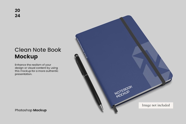 Clean Note Book Mockup para mostrar o seu projeto aos clientes