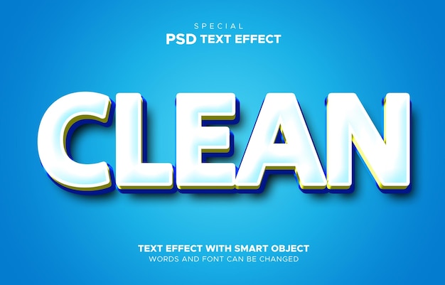 Clean text effect smart object editable