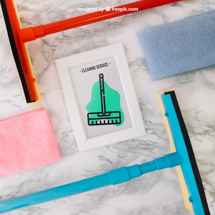 PSD cleaning mockup with frame