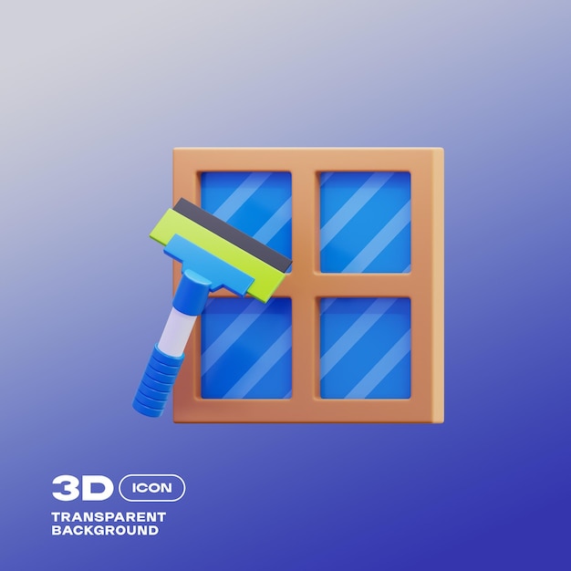 Cleaning Service 3D Illustration Icon PNG Template