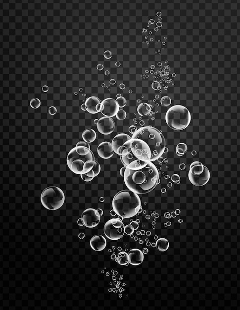 clear bubble design element on a transparent background