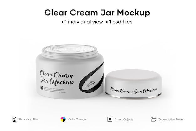 Clear cream jar mockup