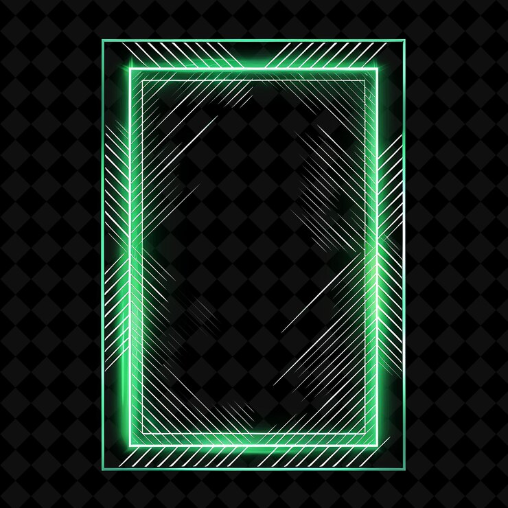 PSD clear pet card card border con una tarjeta de patrón chevron tiene un diseño único de tarjeta de neón transparente