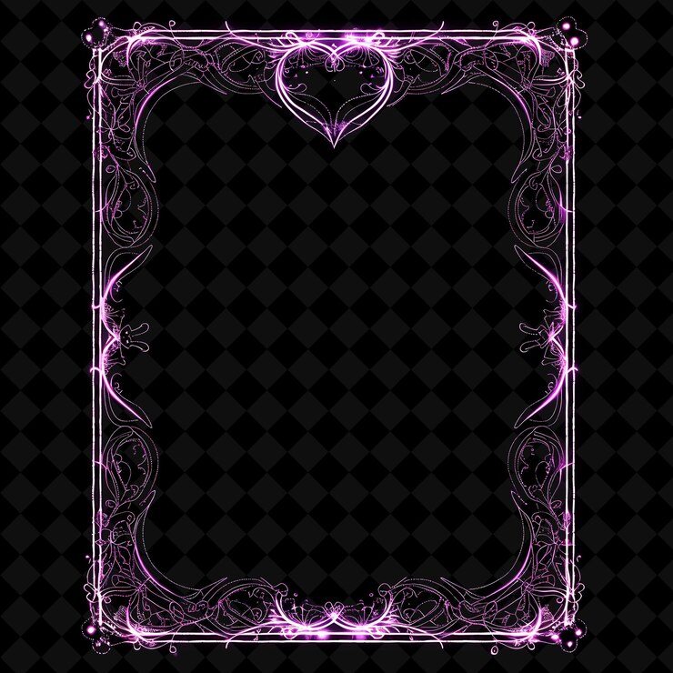 PSD clear petg card card border con un patrón de corazón la tarjeta tiene un diseño único de tarjeta de neón transparente