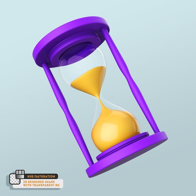clessidra isolato su sfondo bianco 3D icon Illustration