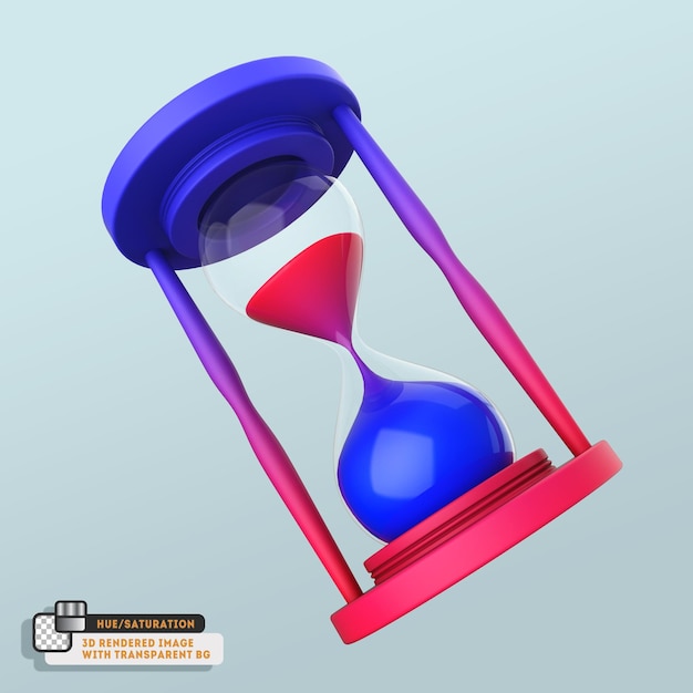 clessidra isolato su sfondo bianco 3D icon Illustration
