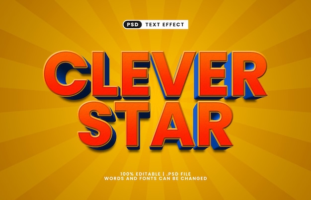clever star bearbeitbarer Text-Effekt mit smart und kids Text-Stil