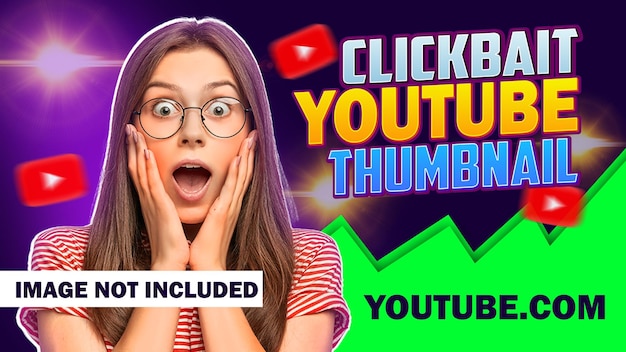 Clickbait Auffälliges YouTube-Miniaturbild PSD