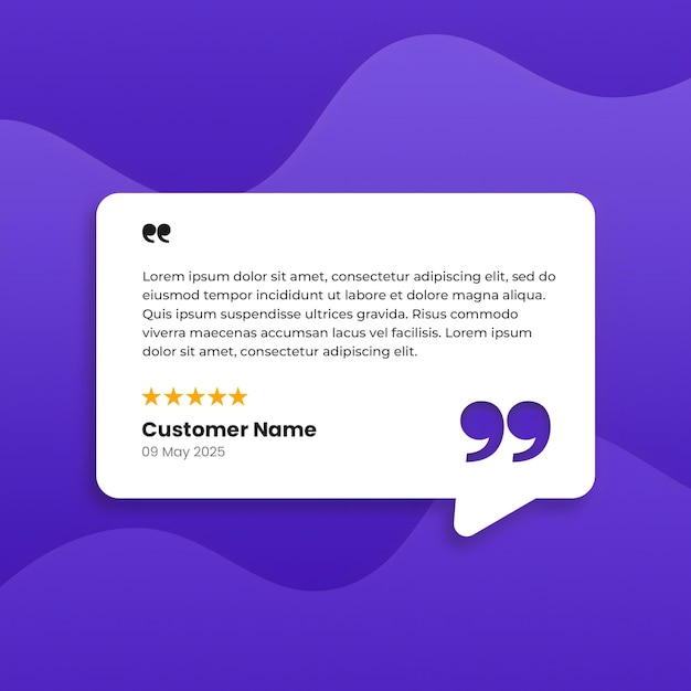Cliente o que nossos clientes dizem citação revisão e feedback testemunho mídia social design de postagem