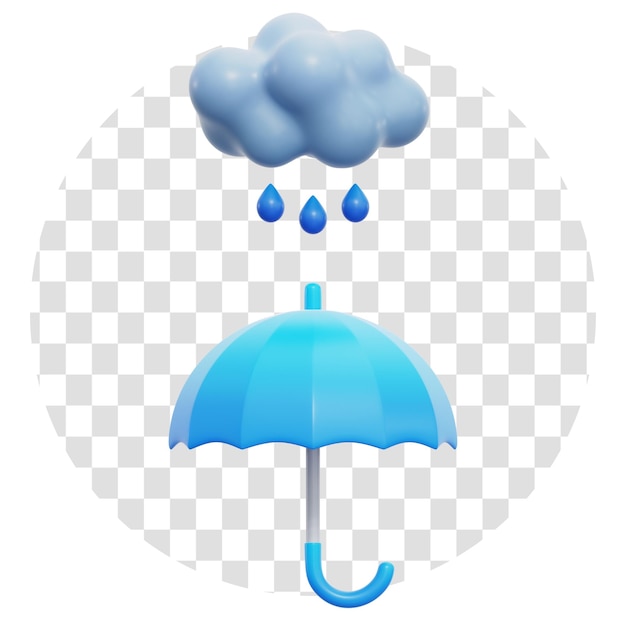 Clima chuvoso Icon 3D Fundo transparente