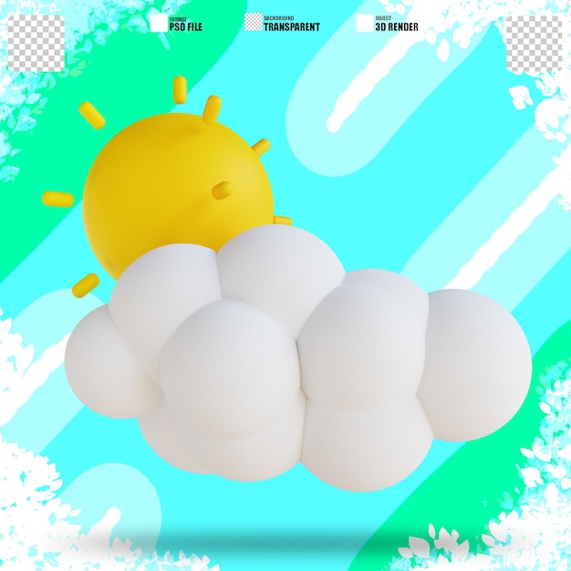 PSD clima soleado de ilustración 3d