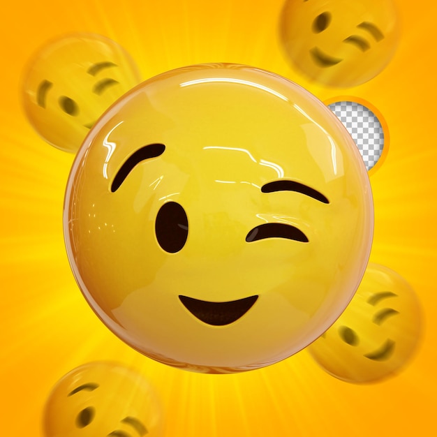 Clin d'oeil rendu 3d emoji