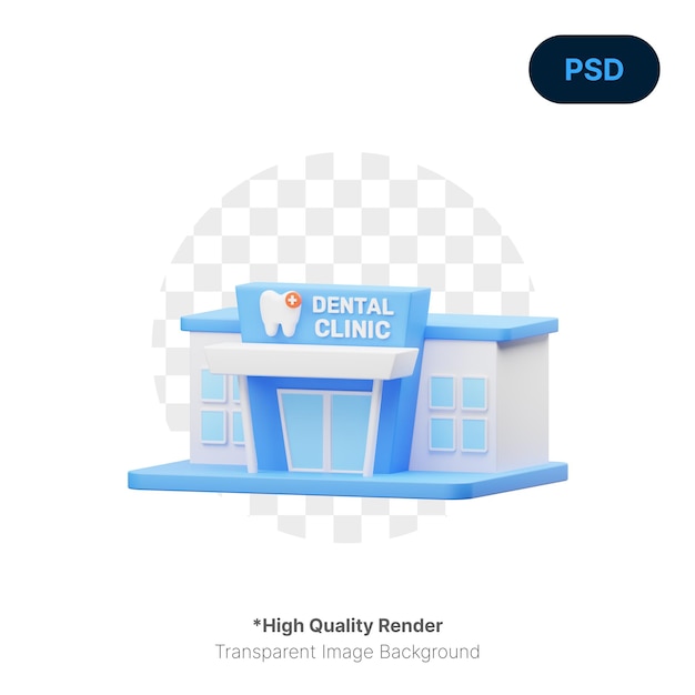 PSD clínica odontológica ícone 3d psd premium