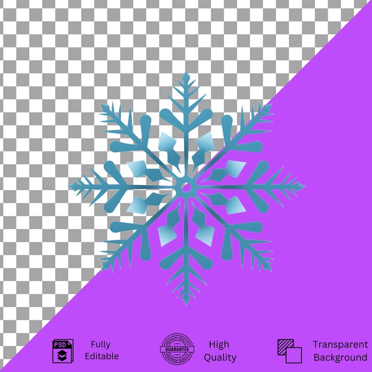 PSD el clip art de la decoración de copos de nieve es un psd editable de alta calidad