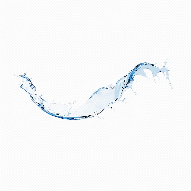 clip art éclaboussure ondulé isolé sur fond bleu éclaboussure d'eau de forme liquide torsadée