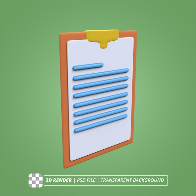 Clip board 3d render imágenes aisladas