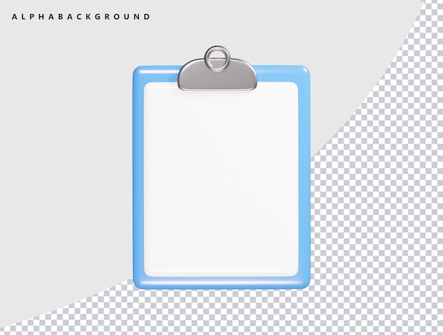 Clip board icon 3d render illustation