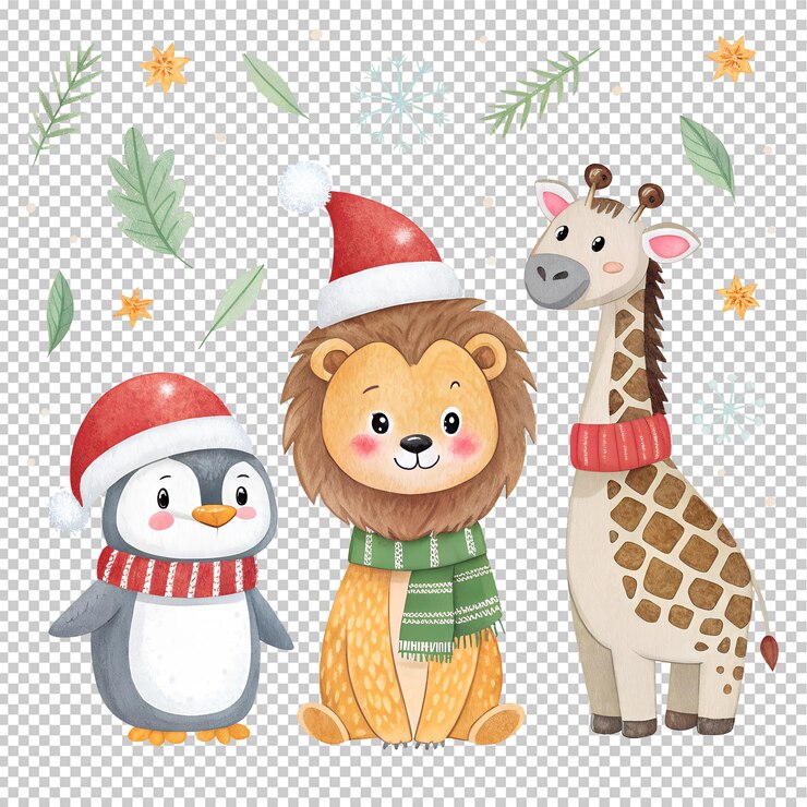 PSD un clip de navidad con una acuarela vibrante y linda
