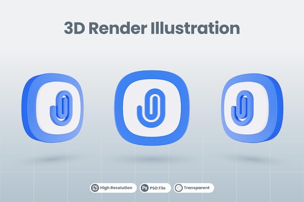 Clip de papel de ilustración de icono 3d aislado