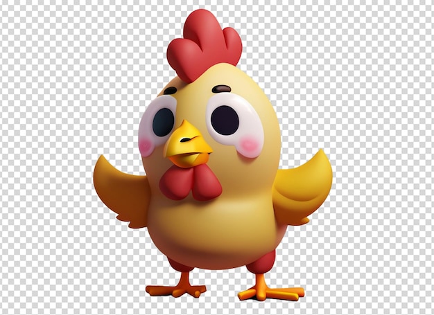 El clip de pollo lindo en 3D