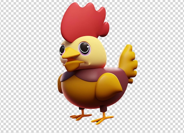 El clip de pollo lindo en 3D