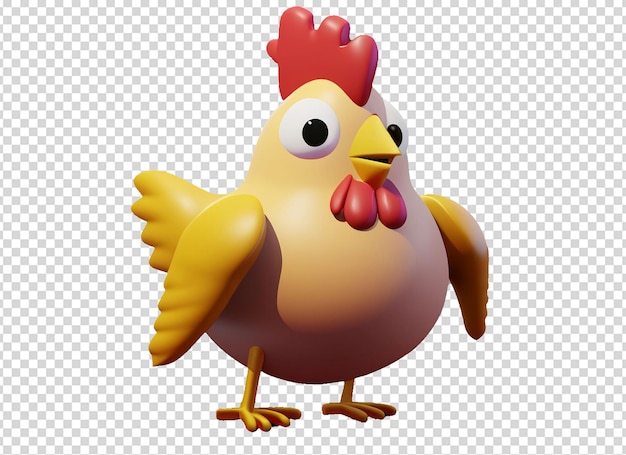 Un clip de poulet mignon en 3D