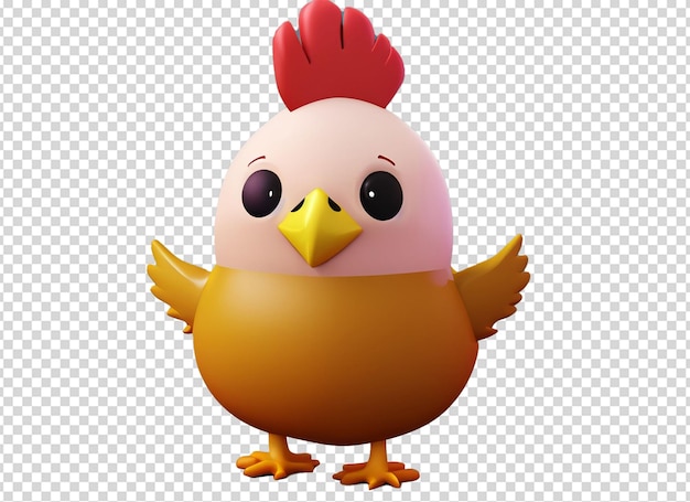 Un clip de poulet mignon en 3D