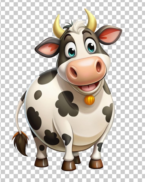 PSD un clip d'une vache mignonne en 3d